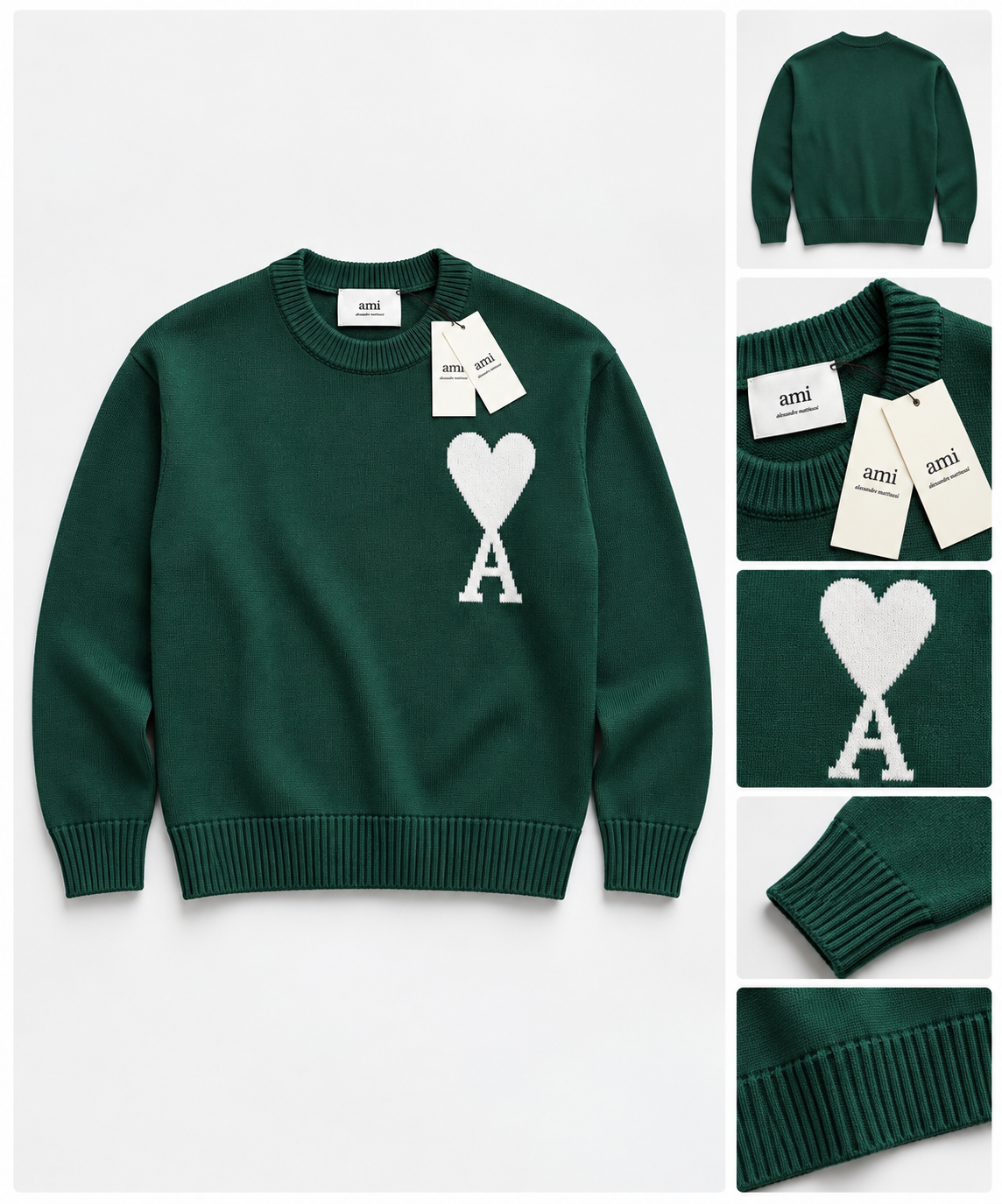 Pull AMI Paris – Ami de Coeur Vert