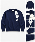 Pull AMI Paris – Ami de Coeur Bleu Foncé