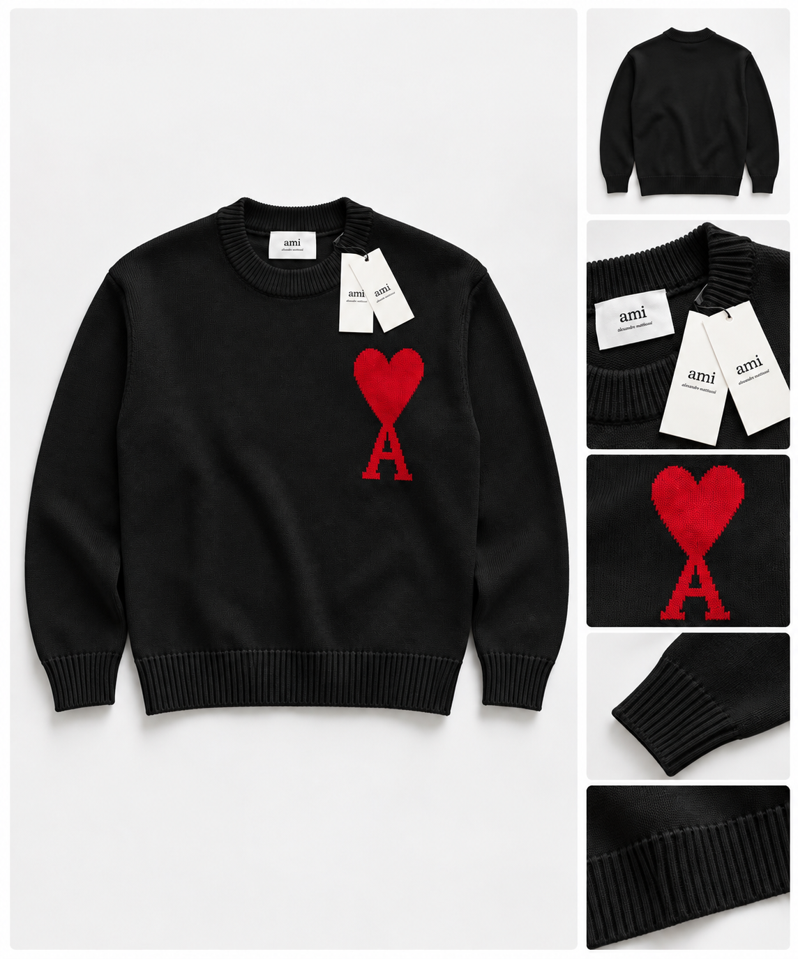Pull AMI Paris – Ami de Coeur Noir