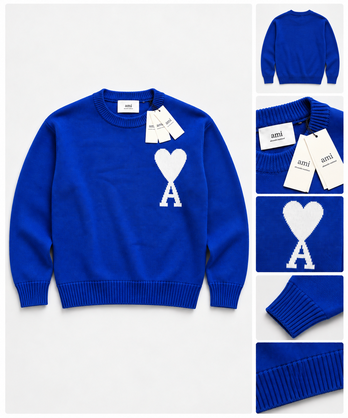 Pull AMI Paris – Ami de Coeur Bleu Roi